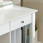 White Computer Storage Desk with Hanging Files - 48-inch