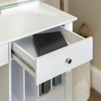 White Computer Storage Desk with Hanging Files - 48-inch
