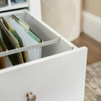 White Computer Storage Desk with Hanging Files - 48-inch