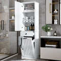 Laundry Cabinet With Doors And 1 Drawer, Tilt-Out Laundr Hamper, Adjustable Shelf, Linen Cabinet