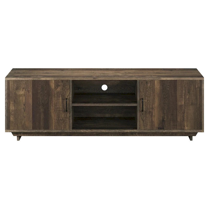 Rustic Oak 63-inch Multi-functional Storage TV Console