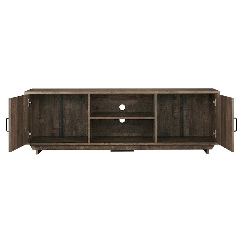 Rustic Oak 63-inch Multi-functional Storage TV Console