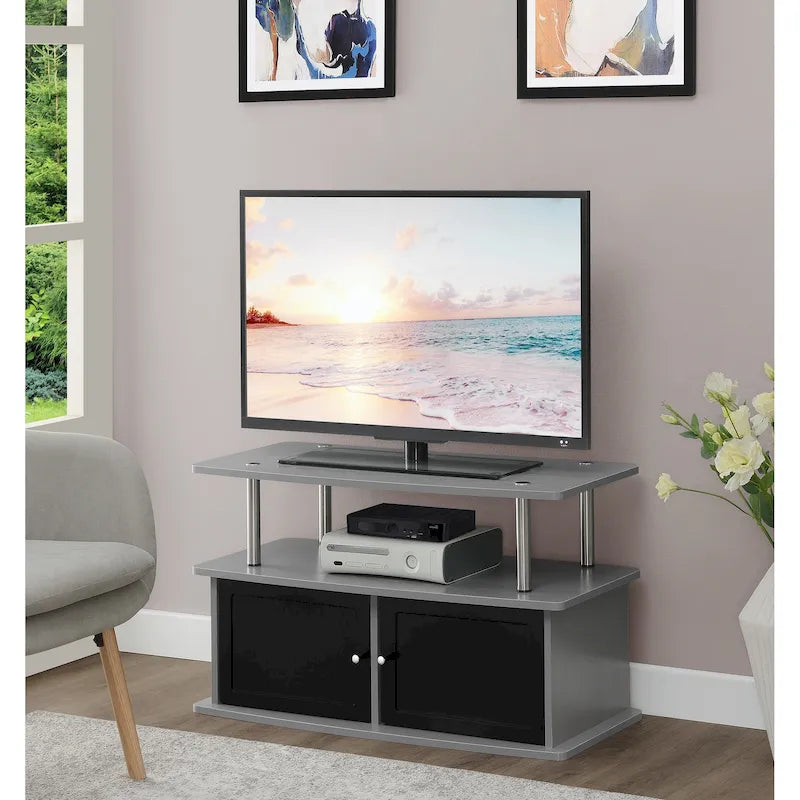TV Stand with 2 Storage Cabinets and Shelf