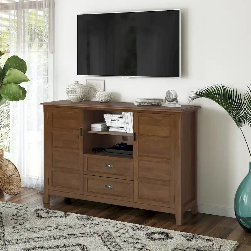 SOLID WOOD 54 inch Wide Transitional TV Media Stand For TVs up to 60 inches - 54w x 17.5d x 36 h