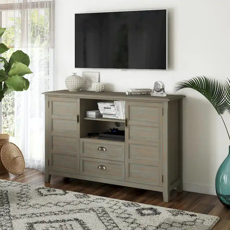 SOLID WOOD 54 inch Wide Transitional TV Media Stand For TVs up to 60 inches - 54w x 17.5d x 36 h