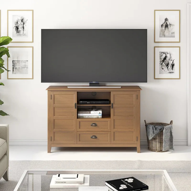 SOLID WOOD 54 inch Wide Transitional TV Media Stand For TVs up to 60 inches - 54w x 17.5d x 36 h
