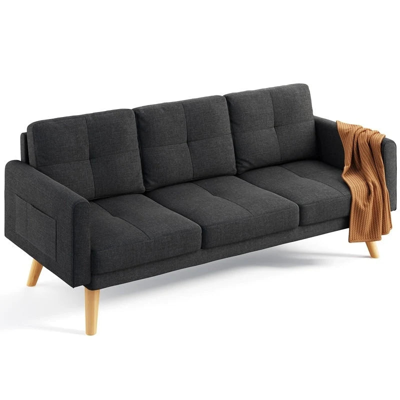 3 Seater Upholstered Living Room Sleeper Sofa, Recliner Sofa Bed with Backrest