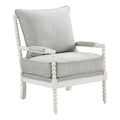 Spindle Chair in Fabric with White Frame