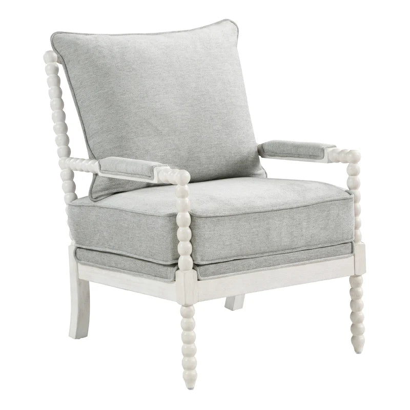 Spindle Chair in Fabric with White Frame