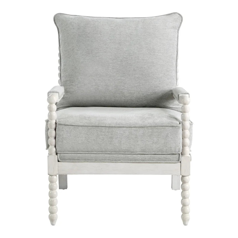 Spindle Chair in Fabric with White Frame