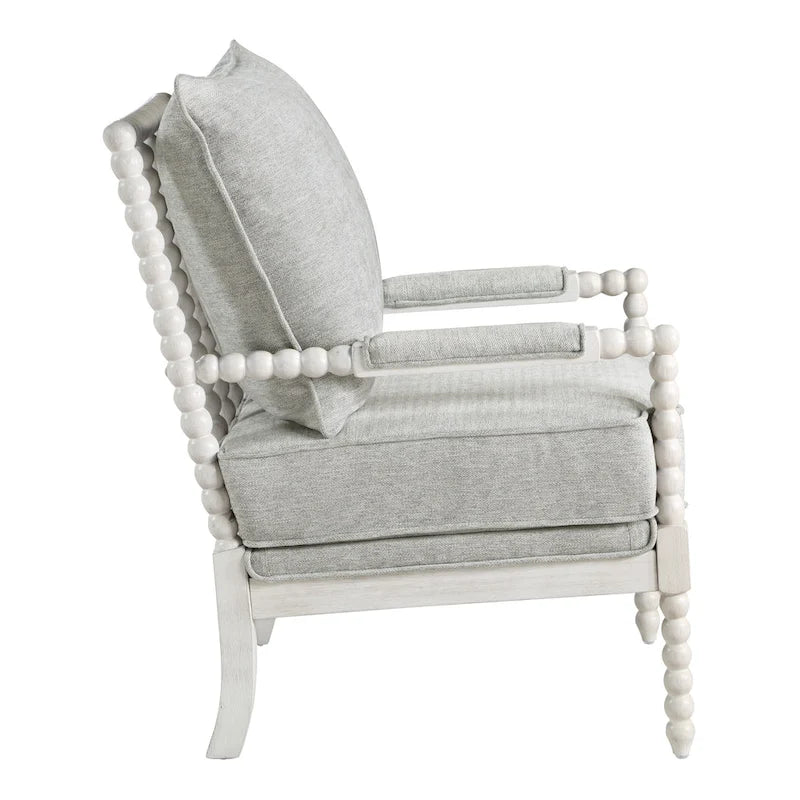 Spindle Chair in Fabric with White Frame