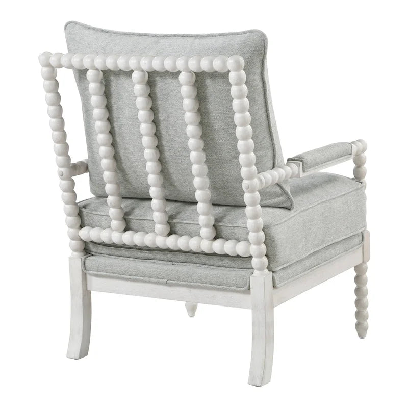 Spindle Chair in Fabric with White Frame
