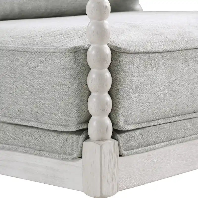 Spindle Chair in Fabric with White Frame