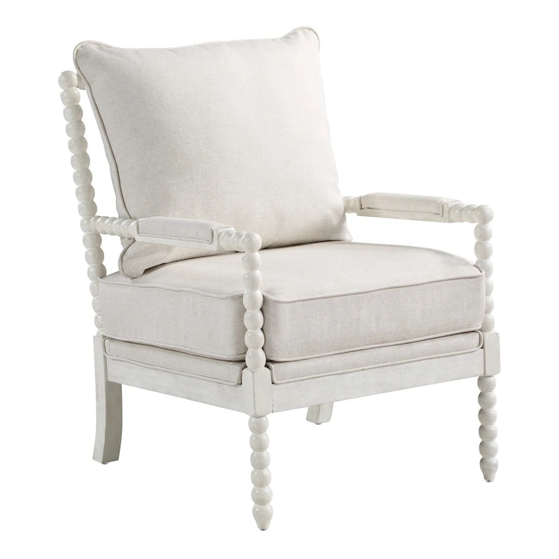 Spindle Chair in Fabric with White Frame