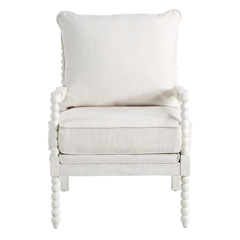 Spindle Chair in Fabric with White Frame