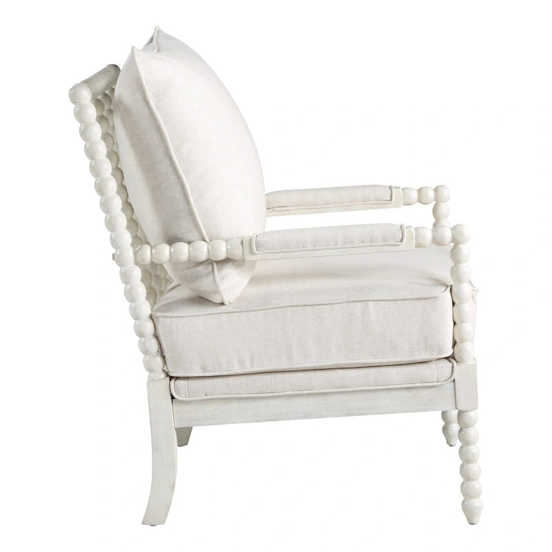 Spindle Chair in Fabric with White Frame