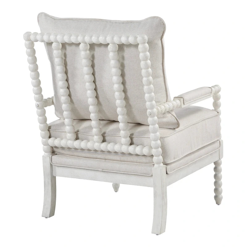 Spindle Chair in Fabric with White Frame