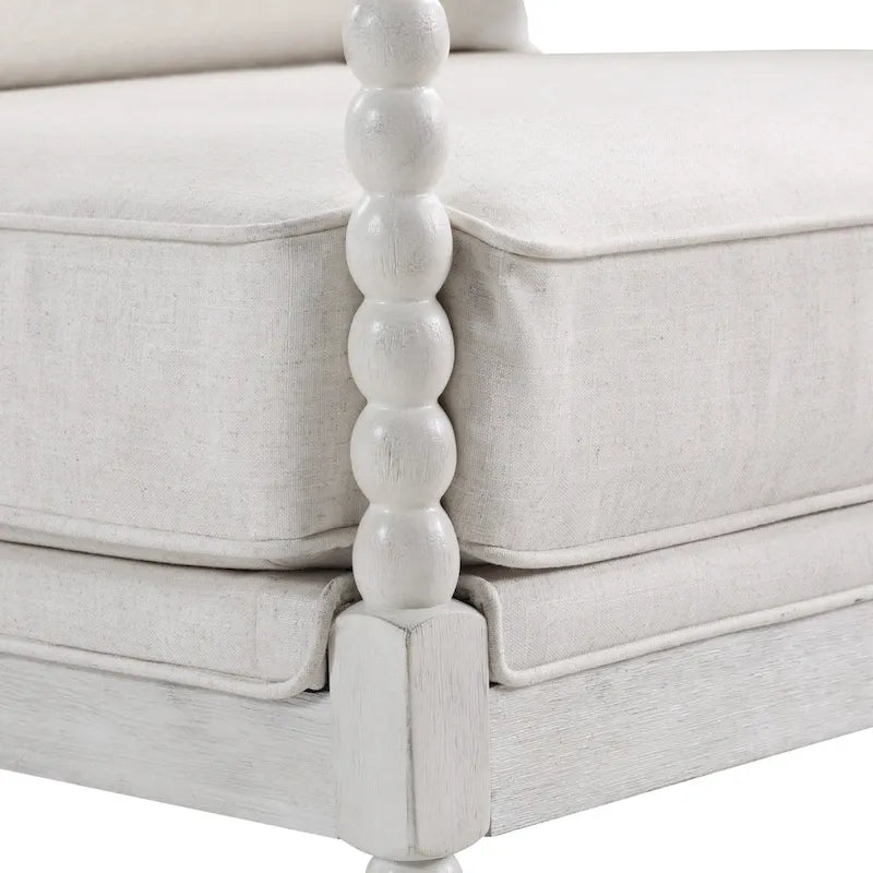Spindle Chair in Fabric with White Frame