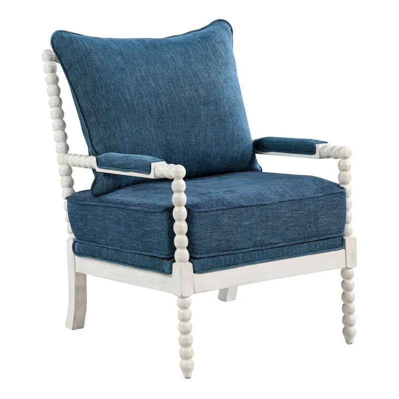 Spindle Chair in Fabric with White Frame