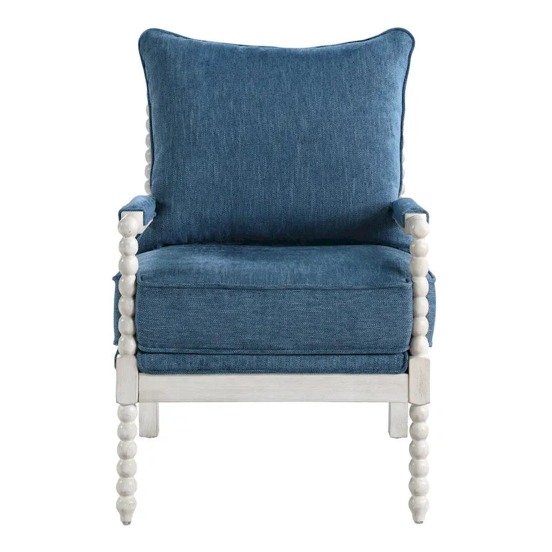 Spindle Chair in Fabric with White Frame