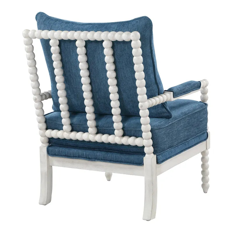 Spindle Chair in Fabric with White Frame