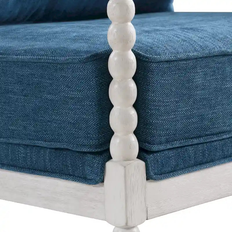 Spindle Chair in Fabric with White Frame