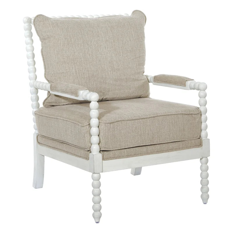 Spindle Chair in Fabric with White Frame