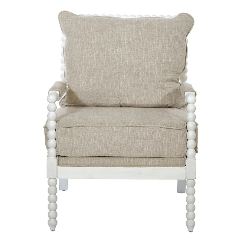 Spindle Chair in Fabric with White Frame