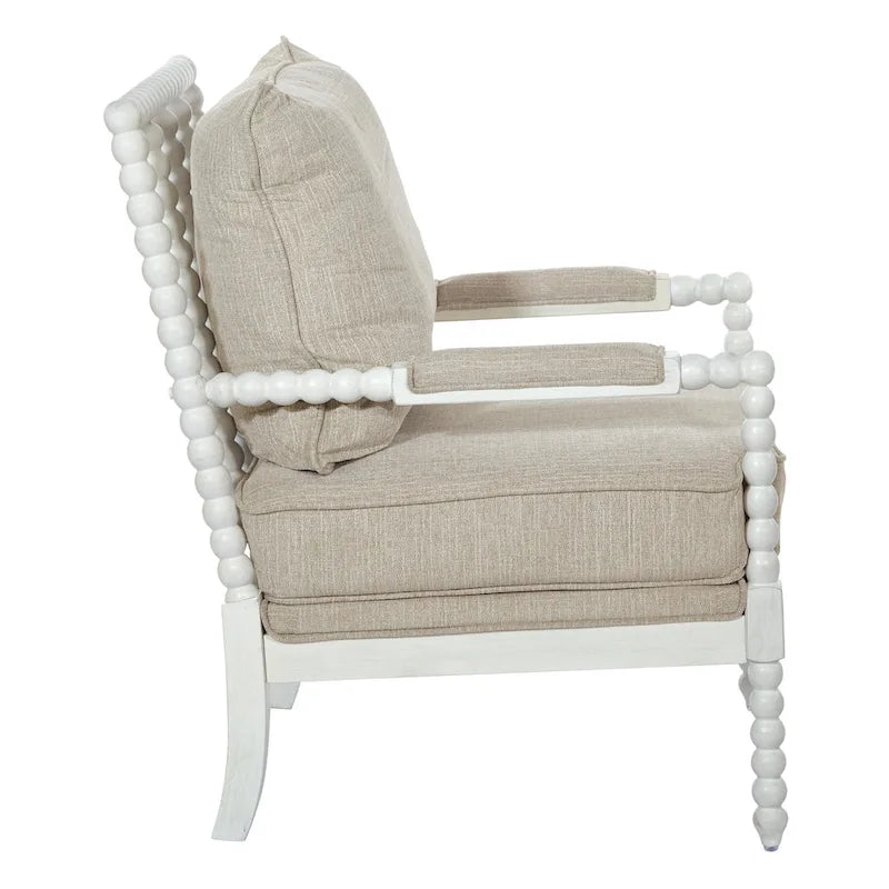 Spindle Chair in Fabric with White Frame