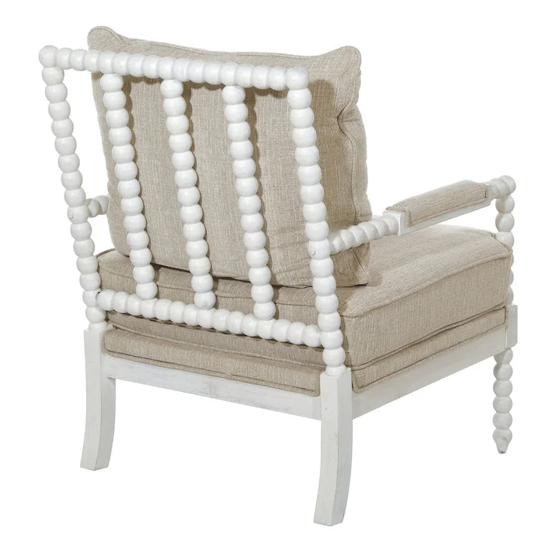 Spindle Chair in Fabric with White Frame