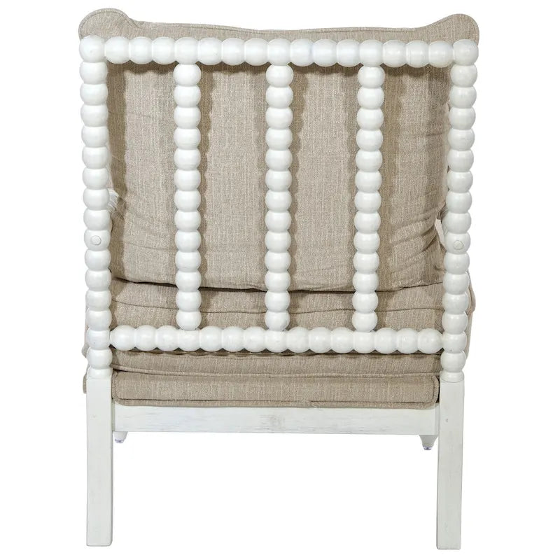 Spindle Chair in Fabric with White Frame