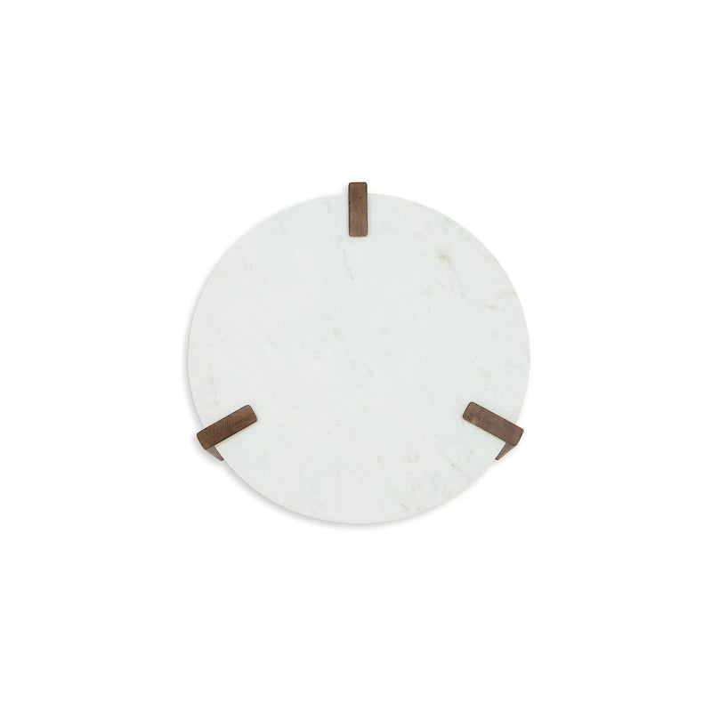 White/Brown Coffee Table - 33W x 33D x 18H