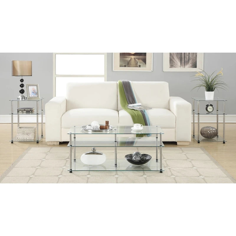 Classic Glass 3 Tier End Table