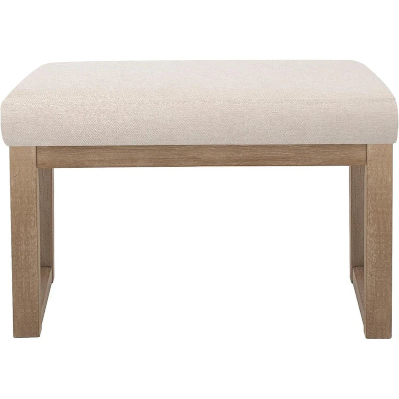 Upholstered Bench Ottoman, Beige