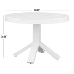 Witte ronde eettafel met voet van rubberhout