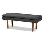 Gepolsterte Mid-Century-moderne Sitzbank mit konischen Beinen