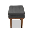 Gepolsterte Mid-Century-moderne Sitzbank mit konischen Beinen
