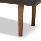 Gepolsterte Mid-Century-moderne Sitzbank mit konischen Beinen