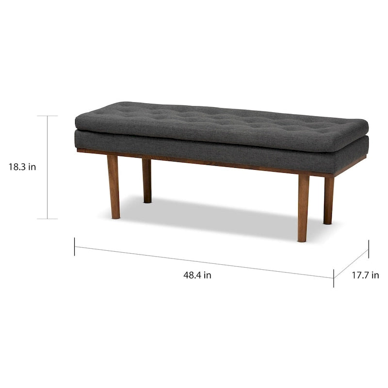 Mid-century Modern Upholstered Bench