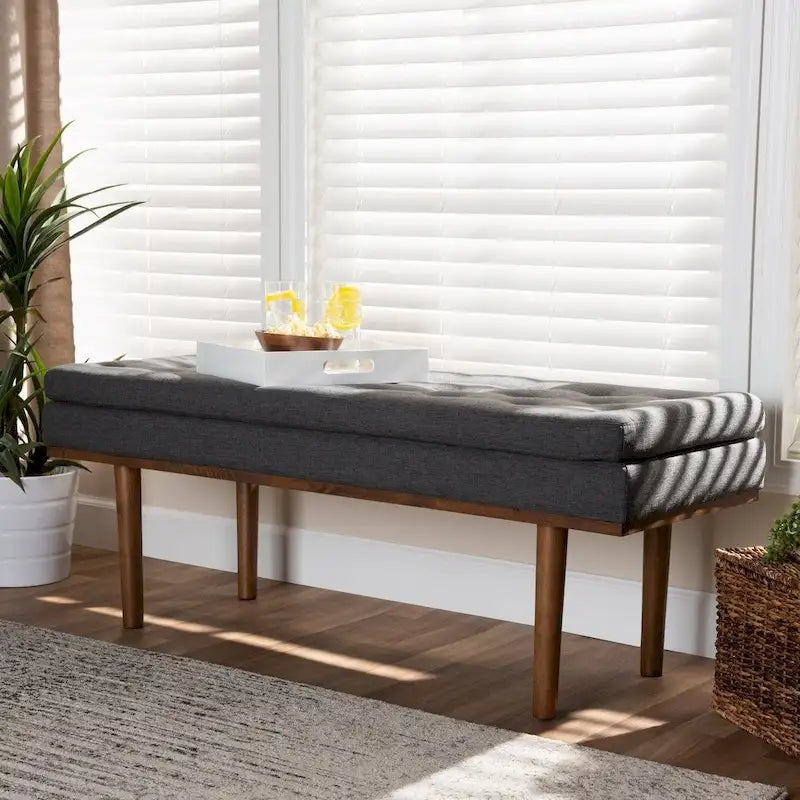 Mid-century Modern Upholstered Bench