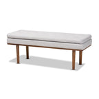 Gepolsterte Mid-Century-moderne Sitzbank mit konischen Beinen