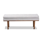 Gepolsterte Mid-Century-moderne Sitzbank mit konischen Beinen