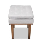 Gepolsterte Mid-Century-moderne Sitzbank mit konischen Beinen