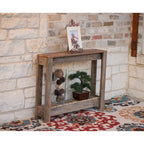 Rustikale Eingangstisch mit Regal aus recyceltem Holz - 36L