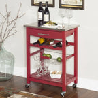 Kitchen Cart with Drawer and Wine Storage