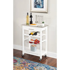 Kitchen Cart with Drawer and Wine Storage