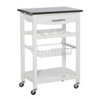 Kitchen Cart with Drawer and Wine Storage