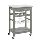 Kitchen Cart with Drawer and Wine Storage