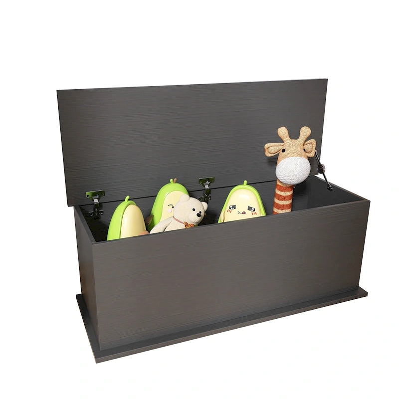 White Wooden Lift Top Trunk Storage Chest Trunk