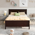 Lit plateforme en bois avec tête et pied de lit - Full Queen Twin